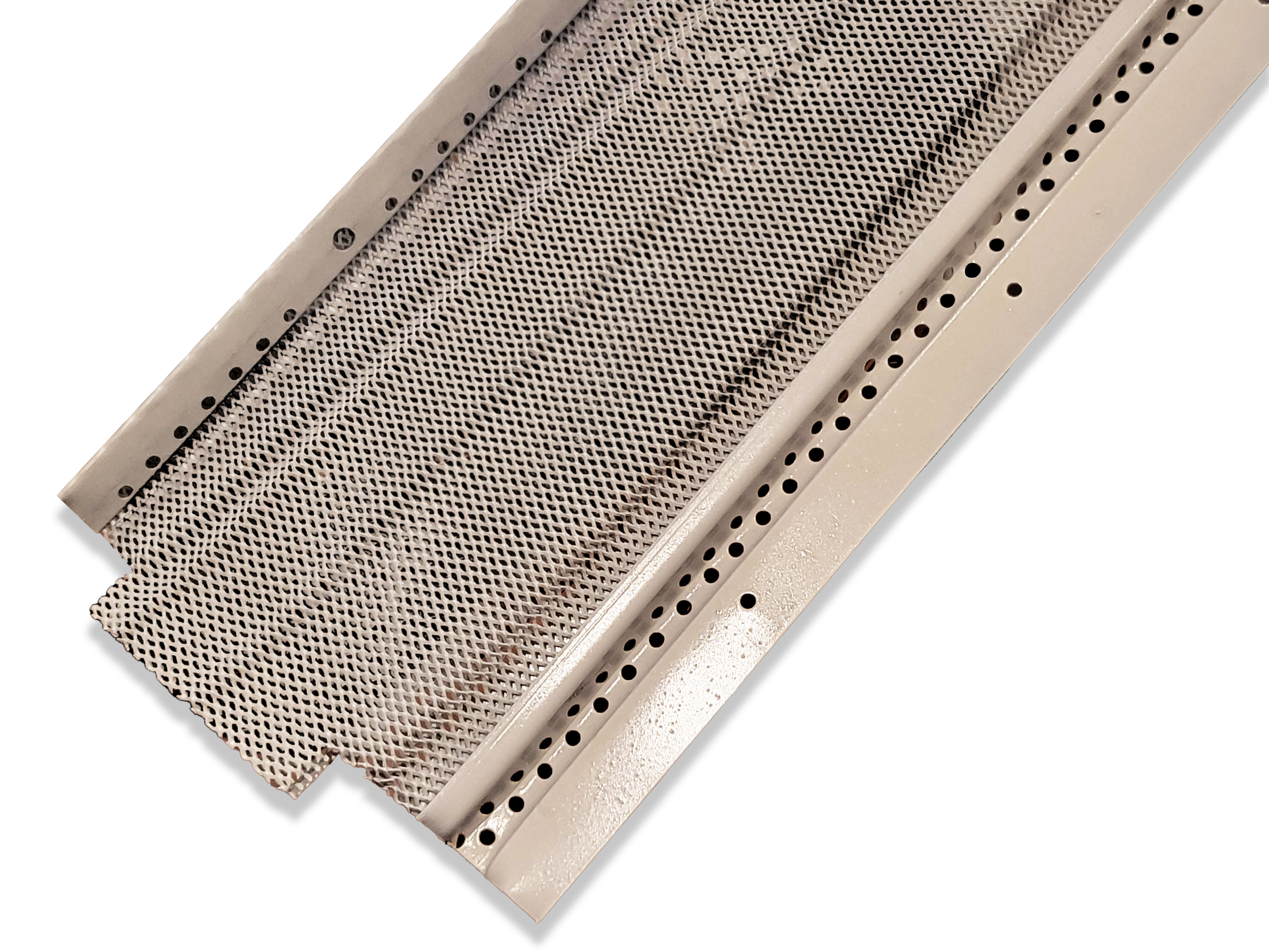 Professional technician installing Active Mesh aluminum mesh on a modern home